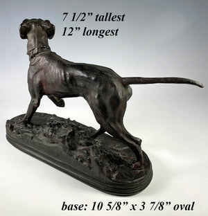 Antique French Bronze Labrador Retriever, Dog, Animalier Sculpture, Jules Moigniez