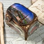 Antique French 19th Century Paris Eglomise Souvenir Jewelry Box, 1889 Expo Eiffel Tower