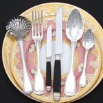 Elegant Antique French Sterling Silver 60pc Flatware Set, Armorial Style Heraldry with Royal Crowns