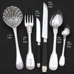 Elegant Antique French Sterling Silver 60pc Flatware Set, Armorial Style Heraldry with Royal Crowns