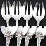 Fab Antique French Sterling Silver 12pc Shellfish or Oyster Fork Set w/ Box