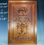 Large Antique French Carved Country French Walnut Panel from Cabinet or Furniture, Plaque