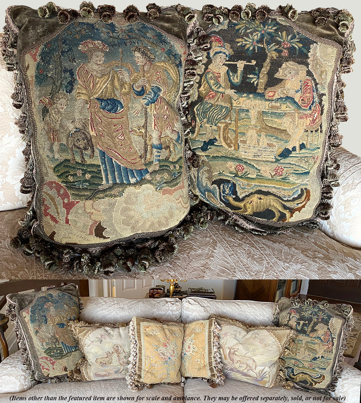PAIR (2) Fine 18th Century French Point de Sait-Cyr Tapestry Made as L ...