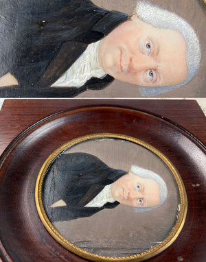 ID'd Man, French Revolution Era 18th Century Portrait Miniature with Fascinating History of the Man