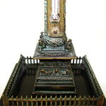 Antique Napoleon III Bronze & Black Marble 7.5" Desk Top Thermometer, the Vendome Column