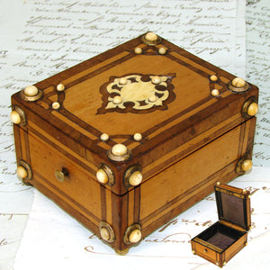 Rare Antique French Napoleon III Era Burled Wood Pocket Watch Display Box, Casket