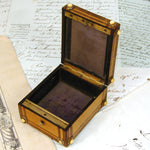 Rare Antique French Napoleon III Era Burled Wood Pocket Watch Display Box, Casket