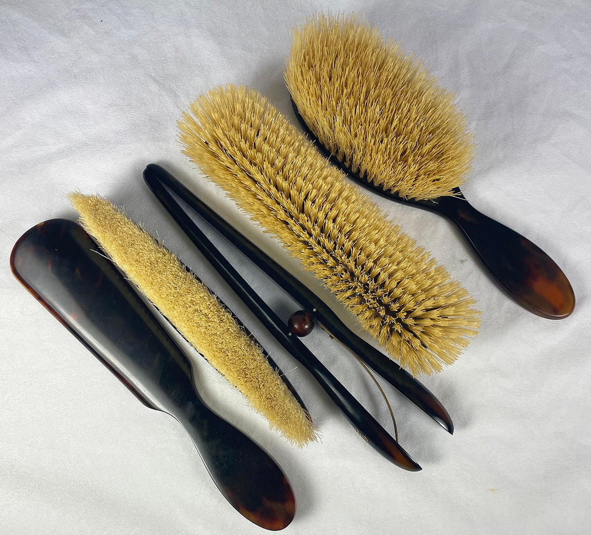 Opulent Antique French Tortoise Shell Vanity Set, 18K Gold Cartouche ...