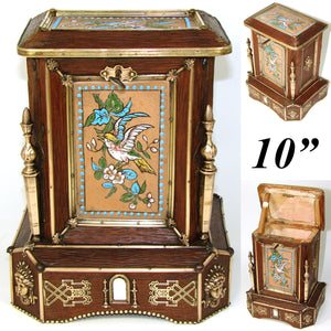 Early 1800s Antique French 10" Tea, Cigar or Tobacco Box, Chest, Ornate Bronze Appliques