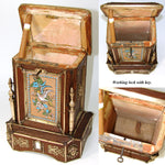 Early 1800s Antique French 10" Tea, Cigar or Tobacco Box, Chest, Ornate Bronze Appliques