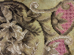 Pair: Antique Victorian Bead Work Needlepoint Tea Cozy Panels 15" x 10" for Pillow Tops