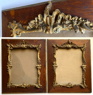 Pair of Antique French Oak & Heavy Gesso, Gold Frames, Napoleon III, 22.5" x 18.5"