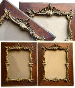 Pair of Antique French Oak & Heavy Gesso, Gold Frames, Napoleon III, 22.5" x 18.5"