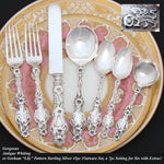 Antique Whiting "Lily" American Sterling Silver 47 pc Service for 6, 5 Serving Pieces, Art Nouveau