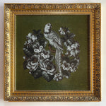 Antique Victorian Needlepoint and Glass Beadwork Panel, Perfect for a Pillow, too, 25.5" Square Frame