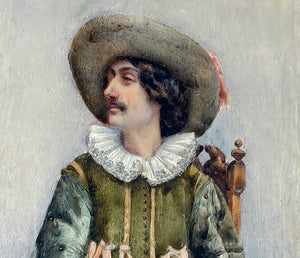 Antique French Portrait of an Actor in Costume, L.Kruppenbachen, c.1896 Paris Salon