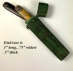 Antique c1700s Georgian Shagreen Etui with Medical Lancet Set, a Tortoise Shell Pair