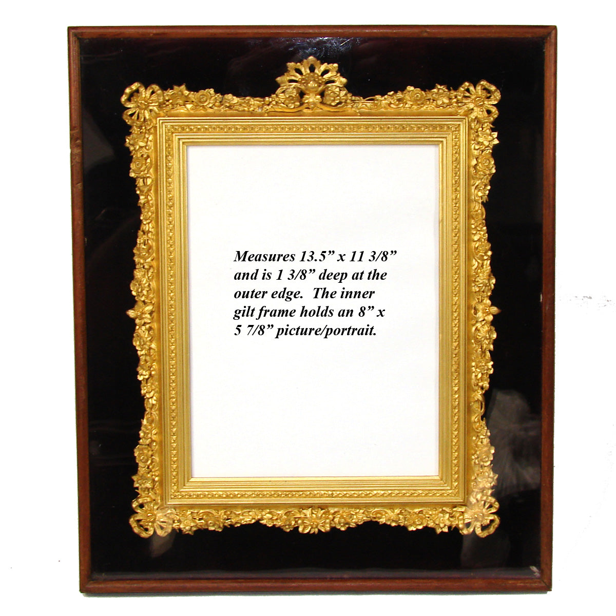 Antique Victorian 13.5" Shadow Box Style Picture Frame, Exquisite Gilded Inner Frame