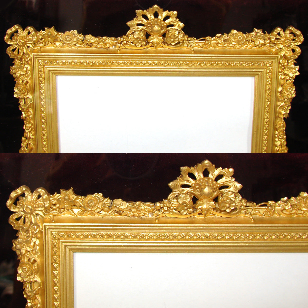 Antique Victorian 13.5" Shadow Box Style Picture Frame, Exquisite Gilded Inner Frame