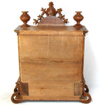 Antique Black Forest Carved 23.25" Table Cabinet, Box or Chest, Torch, Quiver & Arrow Accents