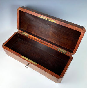 Antique French Napoleon III Kingwood Parquet Glove or Document, Table or Jewelry Box, Casket