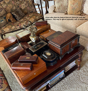 Superb Antique French 16" Large Jewelry Chest, Box, 4 Drawers,Napoleon III Era, Alphonse GIROUX