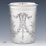 Gorgeous Antique French Sterling Silver Wine or Mint Julep Cup, Tumbler or Timbale