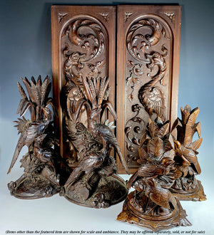 Antique French Carved Cabinet Panels, (2) Architectural Salvage Neo-renaissance with Griffon