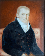Antique c.1830s Portrait Miniature, Blond Blue-eyed Handsome Man in Double Breasted Coat, in Frame