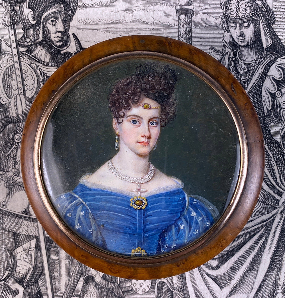 Antique French Portrait Miniature Snuff Box, Stunning Beauty, Jewelry, Signed GÉRARD - likely Jean-François GÉRARD