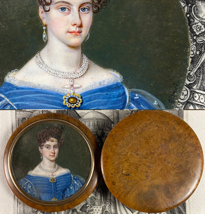 Antique French Portrait Miniature Snuff Box, Stunning Beauty, Jewelry, Signed GÉRARD - likely Jean-François GÉRARD