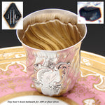 Antique French Rococo Style Solid Silver Wine or Mint Julep Cup, Tumbler or Timbale: "Rose"