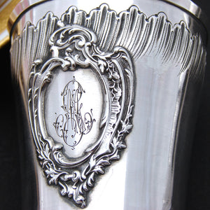 Antique French Sterling Silver Mint Julep or Wine Cup, Tumbler or "Timbale", Rococo Style