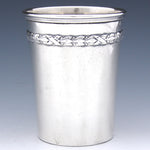 Antique French Sterling Silver Mint Julep or Wine Cup, Tumbler or "Timbale", Classical Laurel