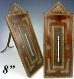 Antique French 2nd Empire, Napoleon III Desk Thermometer Stand, Wall or Easel, Applique