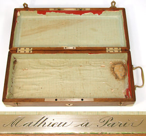 Antique French "Mathieu a Paris" Marked Campaign Style Box, Science or Surgical Case