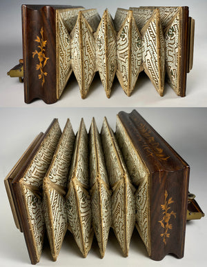 Antique 19th Century French Flutina, Accordion, Marquetry and Mother of Pearl Musical Instrument