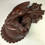Antique 12" tall Wall Plaque, Smoker's Stand or Spill or Match Holder with Rooster and Bird, Hunt