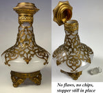 Antique French Grand Tour Eglomise Scent or Perfume Bottle, Opaline, Notre Dame Cathedral