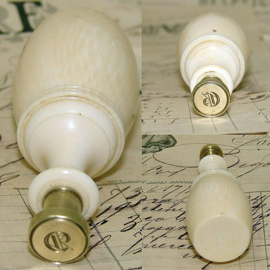 Antique HC Dutch Made Ivory Napoleon III Wax Seal or Sceau, Hidden Compartment