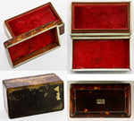 Antique Tortoise Shell Jewelry Box, Casket, Caddy with Lift-out Tray - Tortoiseshell