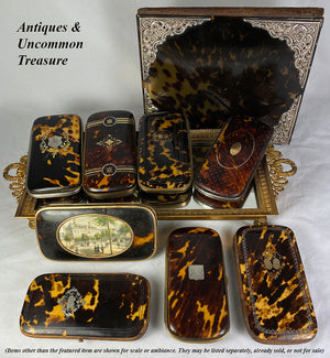 Antique French Cigar Case, Etui in Tortoise Shell, Spectacles Case - Tortoiseshell