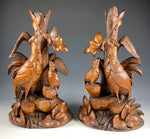 Antique HC Black Forest (Swiss) Candle Holder or Epergne, Perfect for Lamps at 11+" Tall, Birds