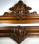 Exceptional Neoclassical Antique Hand Carved Figural Frame, 18.25" x 14", for Art, Photo or Mirror