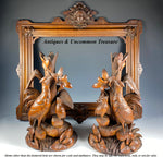 Exceptional Neoclassical Antique Hand Carved Figural Frame, 18.25" x 14", for Art, Photo or Mirror