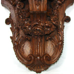 Antique Victorian Era Carved Oak 15" Wall or Bracket Shelf, Neo-Renaissance Style Jester Figure