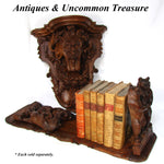 Antique Victorian Era Carved Oak 15" Wall or Bracket Shelf, Neo-Renaissance Style Jester Figure