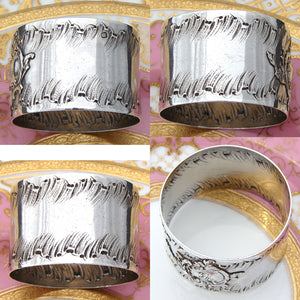 Antique French Sterling Silver Napkin Ring, Louis XIV or Rococo Pattern, 35gm