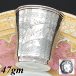 Antique French .800 (nearly sterling) Silver Wine or Mint Julep Cup, Tumbler or Timbale