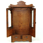 Charming Antique French Art Nouveau Style Miniature Armoire or Hutch, Doll Sized